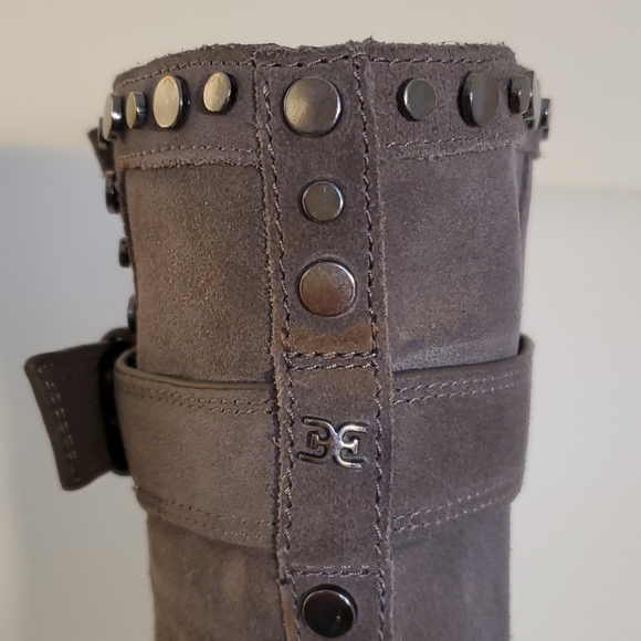 Sam Edelman Deyrn Stud Moto Gray Suede Boots - Picture 11 of 15